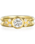 18 Karat Gold Diamond Bezel Ring with Diamond Granulation Beads