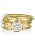 18 Karat Gold Diamond Bezel Ring with Diamond Granulation Beads