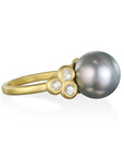 18 Karat Gold Diamond Pistachio Tahitian Pearl Ring