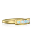 18 Karat Gold Opal Channel-Set Bar Ring