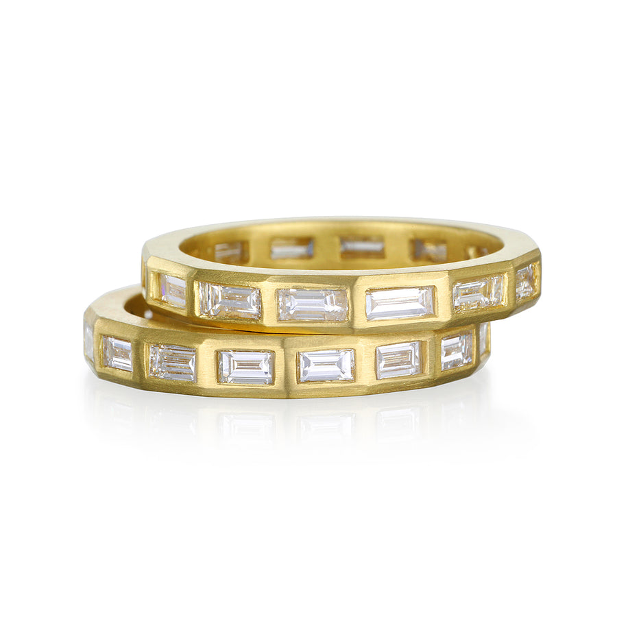 18 Karat Gold Diamond Baguette Eternity Band
