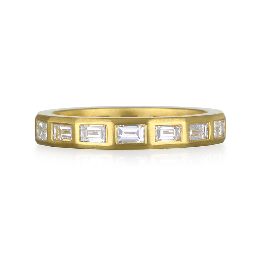18 Karat Gold Diamond Baguette Eternity Band