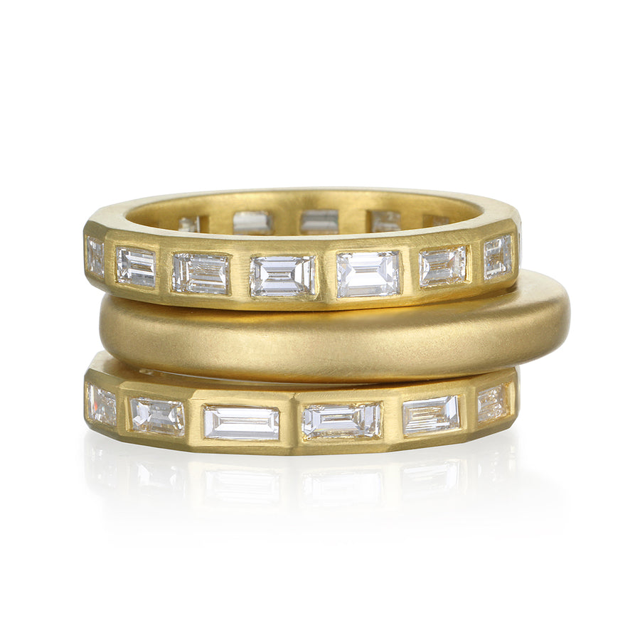 18 Karat Gold Diamond Baguette Eternity Band