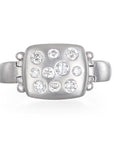 Platinum Diamond Burnished Chiclet Ring
