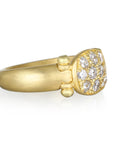 18 Karat Gold Diamond Pave Chiclet Ring