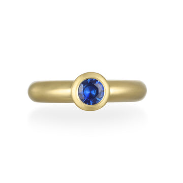 18 Karat Gold Ceylon Sapphire Bezel Ring