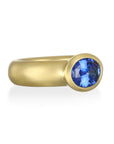 18 Karat Gold Oval Ceylon Sapphire Bezel Ring
