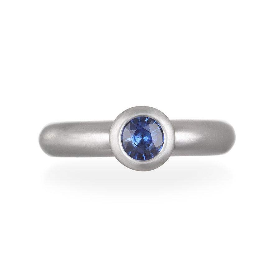 Platinum Ceylon Sapphire Bezel Ring