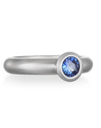 Platinum Ceylon Sapphire Bezel Ring
