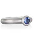Platinum Ceylon Blue Sapphire Bezel Ring