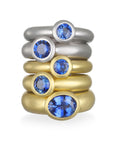 Platinum Ceylon Sapphire Bezel Ring