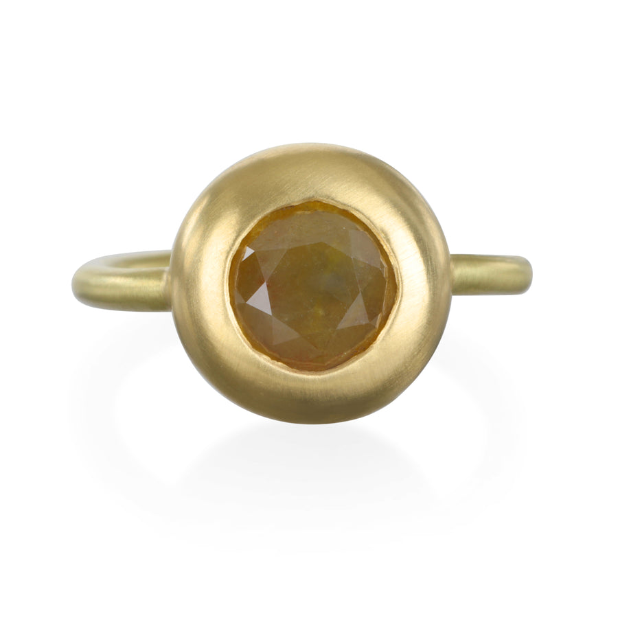 18K Gold Milky Diamond Solitaire Ring