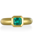 18 Karat Gold Emerald Bezel Ring