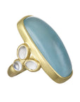 Jumbo Aquamarine and Moonstone Ring
