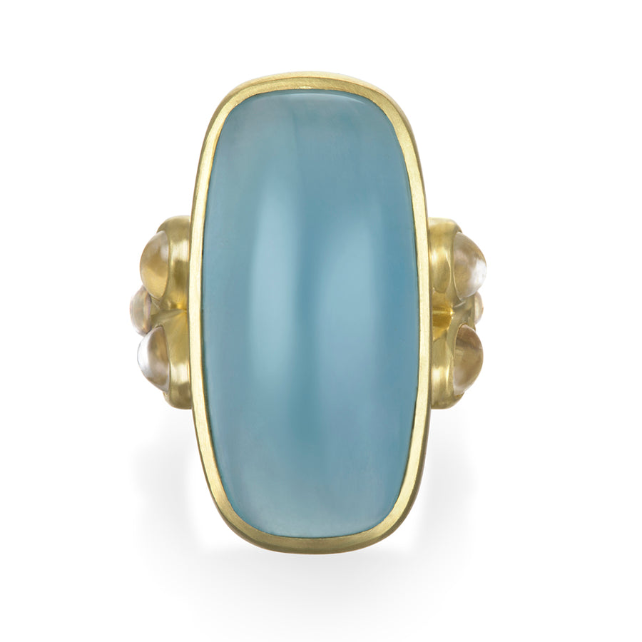 Jumbo Aquamarine and Moonstone Ring