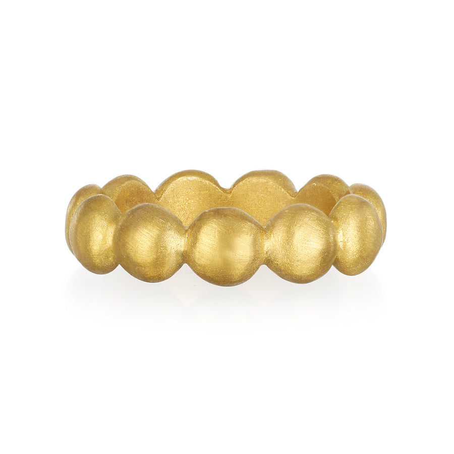 22 Karat Gold Diamond Granulation Bead Band Ring