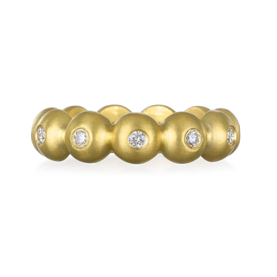 18 Karat Gold Large Granulation Bead Ring