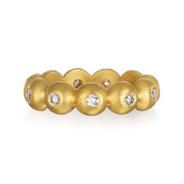 22 Karat Gold Diamond Granulation Bead Ring