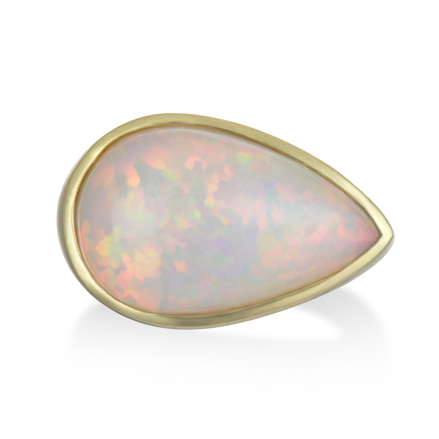 18 Karat Gold Ethiopian Opal Pear-shaped Ring