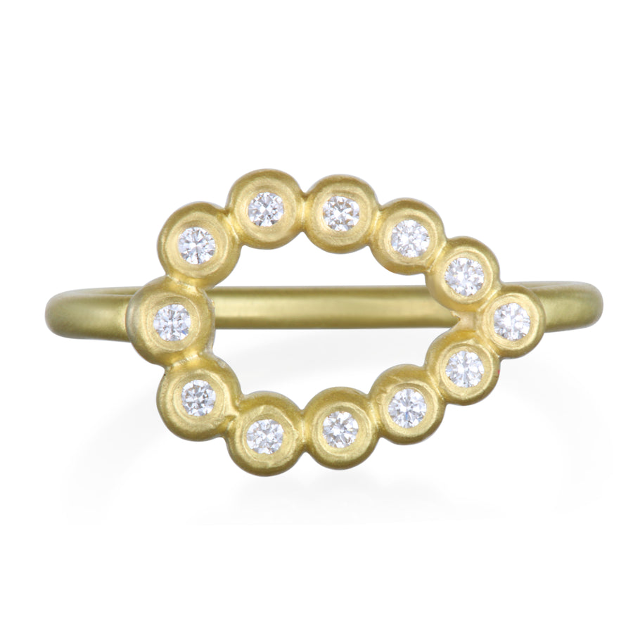 18 Karat Gold Diamond Tear Drop Ring