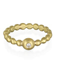 18 Karat Gold Diamond Bead Granulation Ring