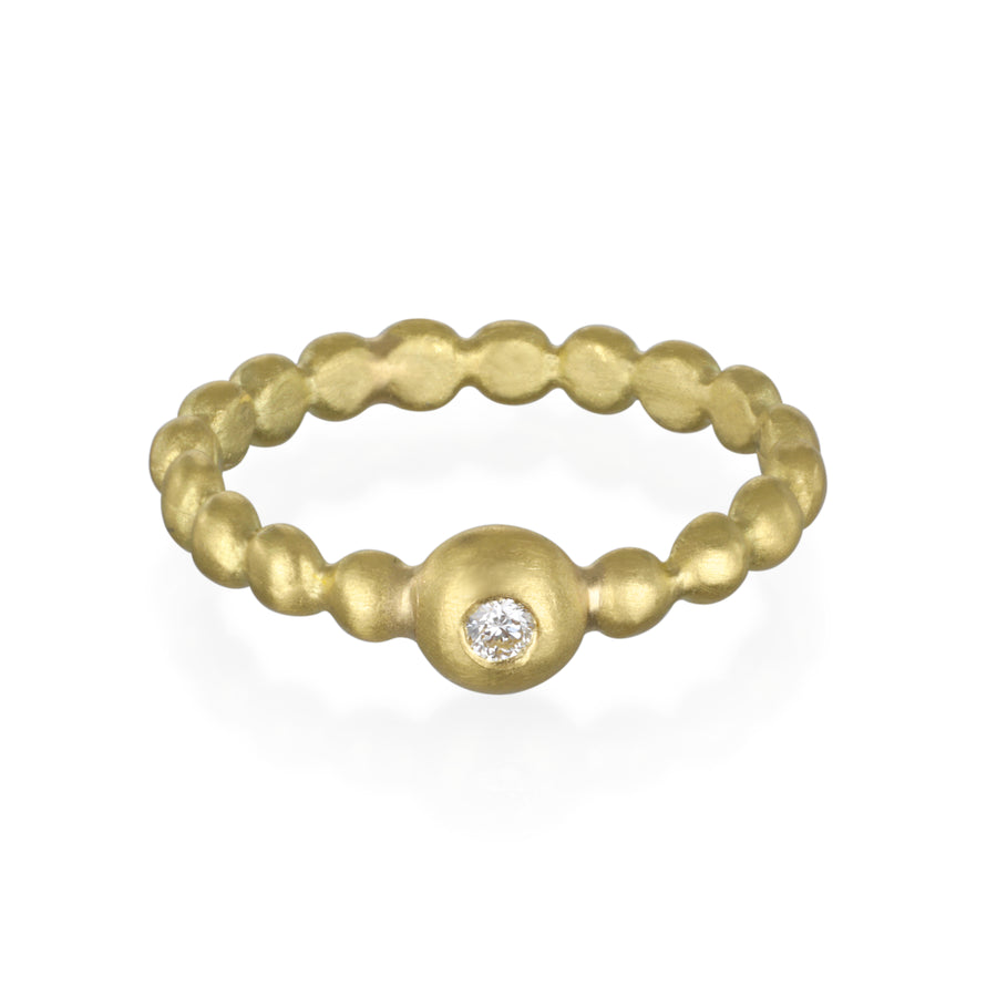 18 Karat Gold Diamond Granulation Bead Ring