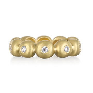 18 Karat Gold Diamond Bubble Ring