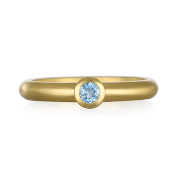 18 Karat Gold Aquamarine Stack Ring