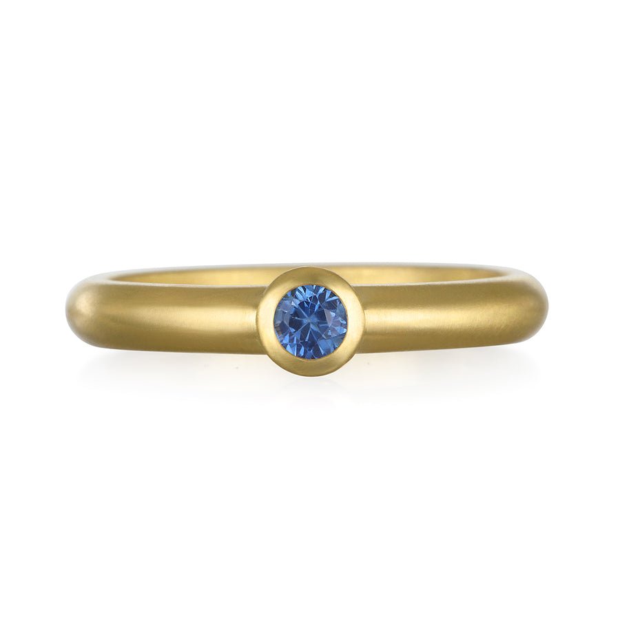 18 Karat Gold Blue Sapphire Stack Ring