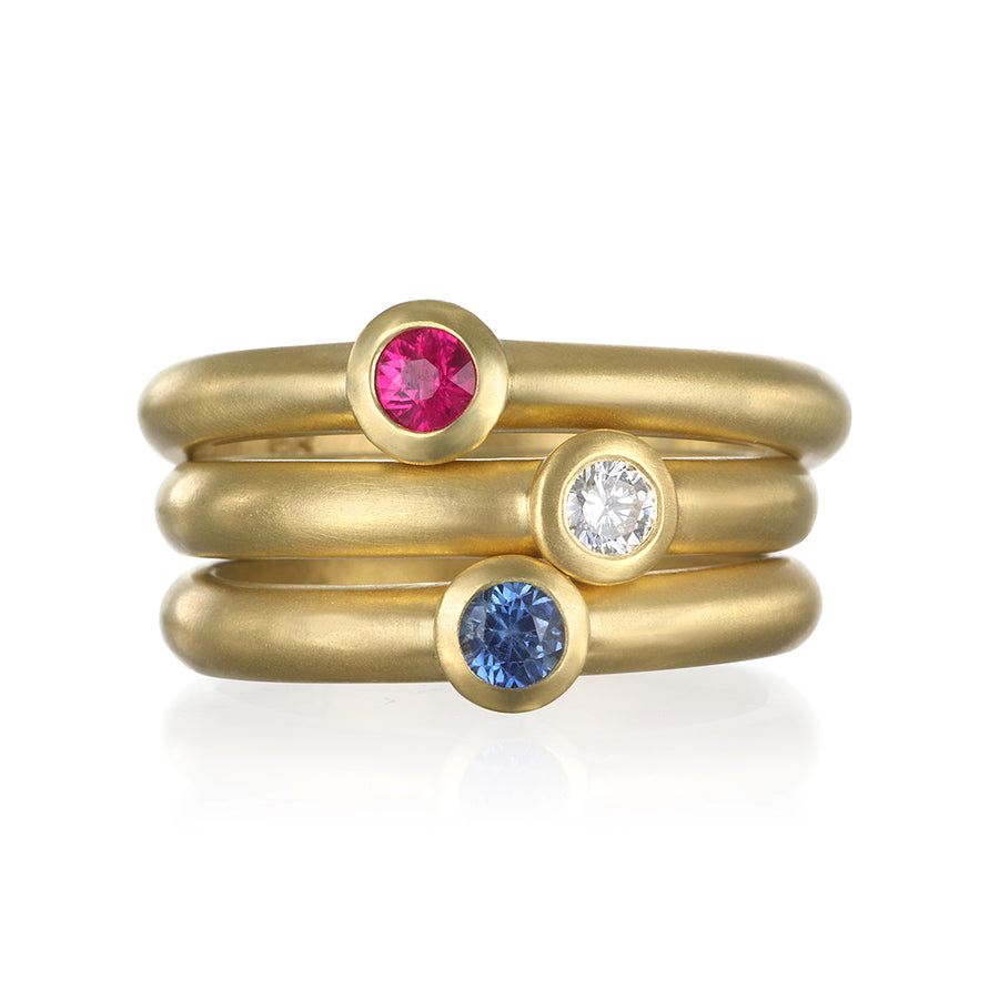 18 Karat Gold Diamond Stack Ring