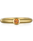 18 Karat Gold Mandarin Garnet Bezel Ring