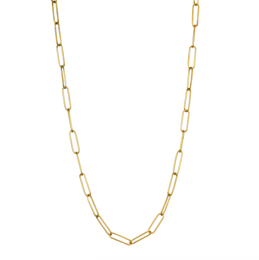 18 Karat Gold Handmade Paperclip Chain