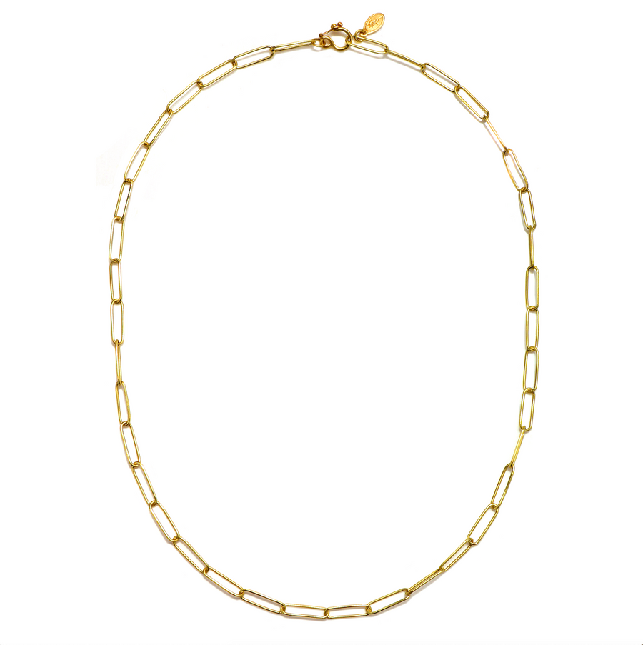 18 Karat Gold Handmade Paperclip Chain
