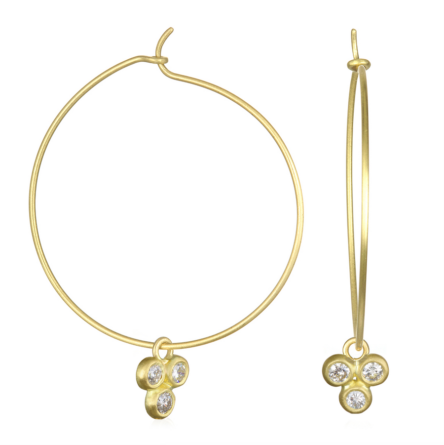 18 Karat Gold Triple Diamond Trio Drops
