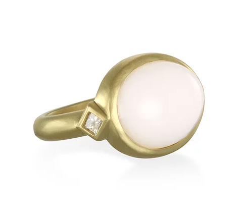 White Coral and Diamond Ring