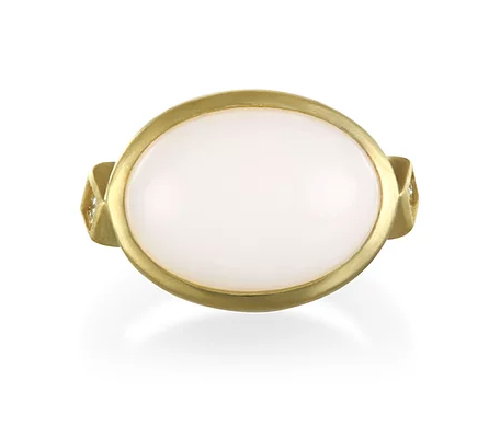 White Coral and Diamond Ring