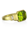 18 Karat Gold  Peridot and Diamond Ring