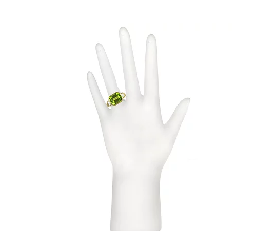 18 Karat Gold  Peridot and Diamond Ring
