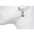 18 Karat Gold Double Hinge Milky Diamond Earrings