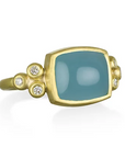 18 Karat Gold Aquamarine and Diamond Ring