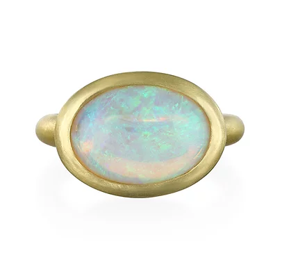 18 Karat Gold Australian Crystal Opal Ring