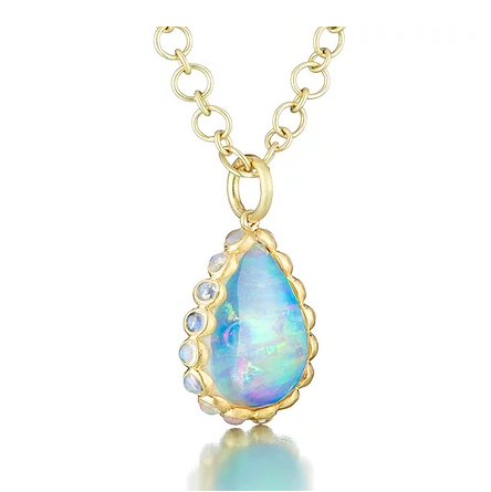 Ethiopian Opal and Moonstone Pendant