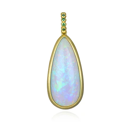 Ethiopian Opal & Tsavorite Pendant