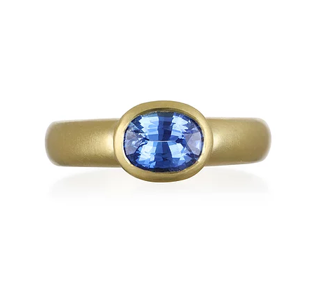 Faceted Oval Ceylon Sapphire Ring