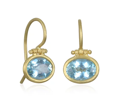 Hinged Aquamarine Earrings