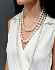 18 Karat Gold White Freshwater Pearl Necklace