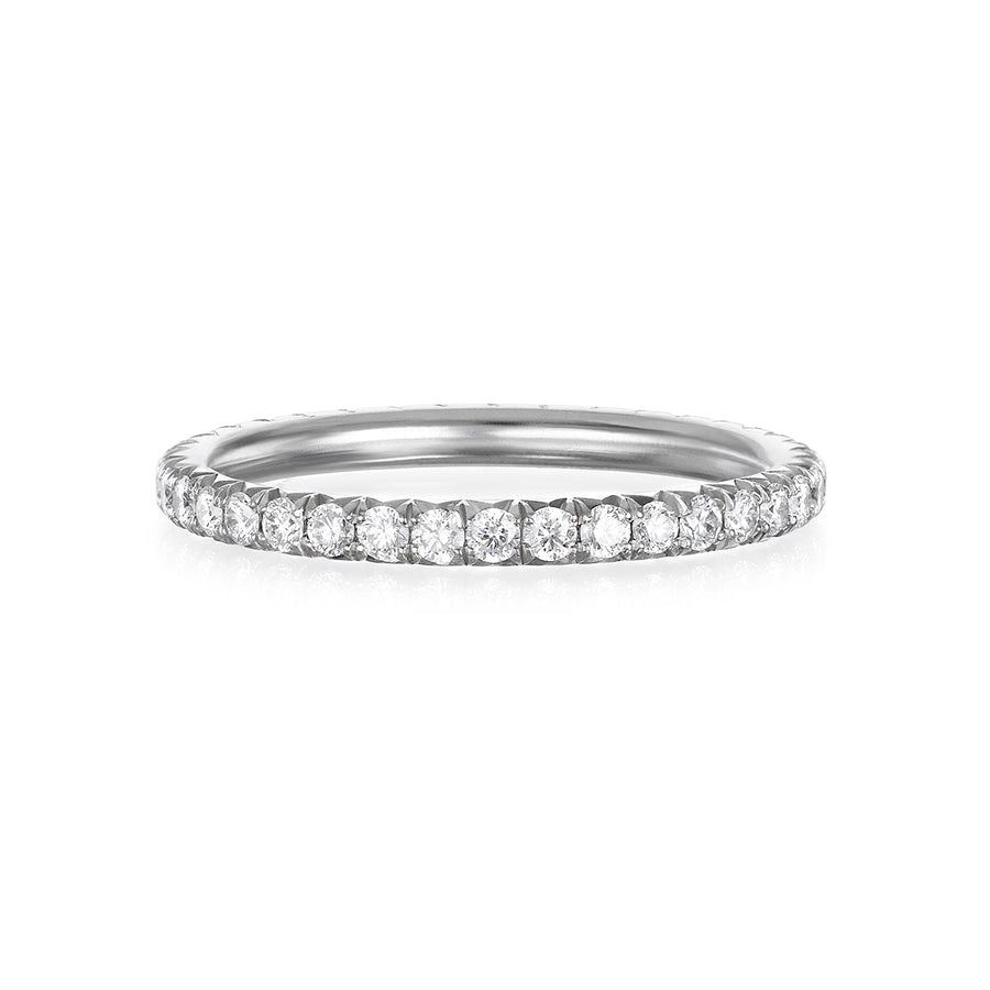 Platinum Micro Pave Eternity Wedding Band