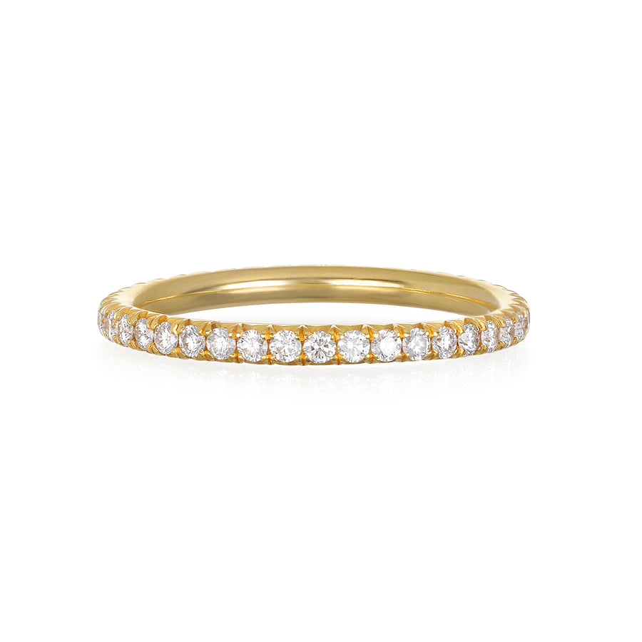 18 Karat Gold Micro Pave Eternity Wedding Band