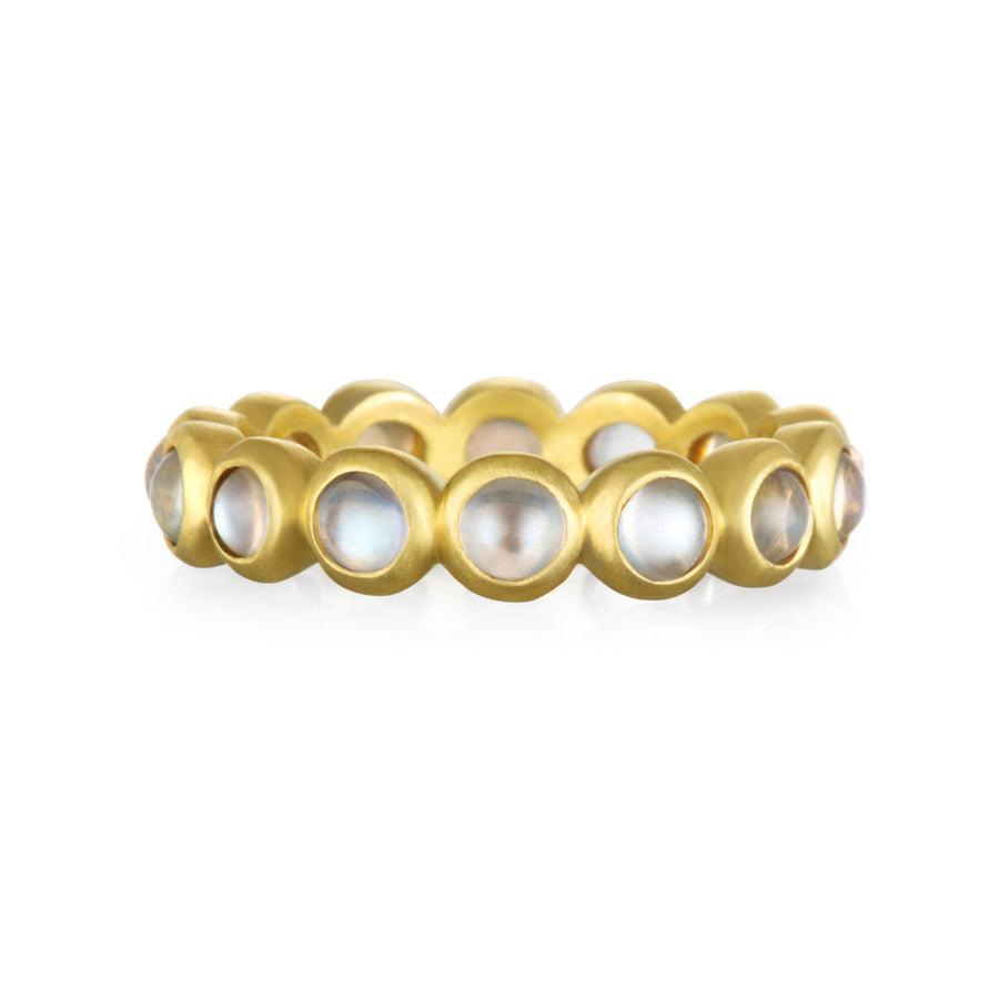 18 Karat Gold Burma Moonstone Eternity Band