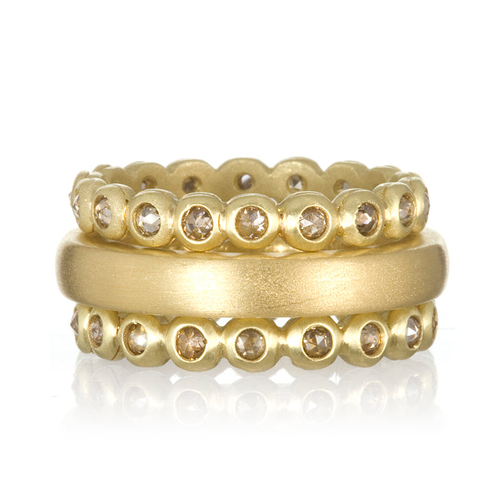 18 Karat Gold Champagne Diamond Eternity Ring